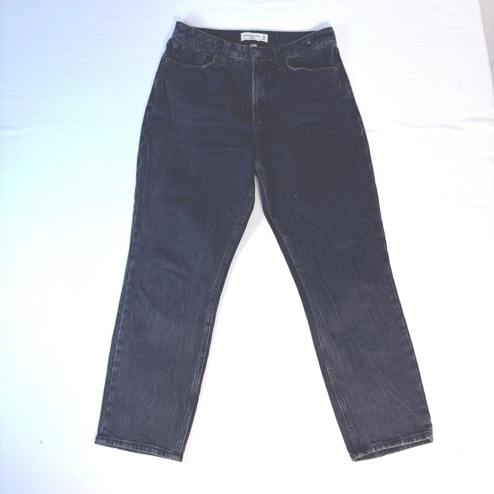 Abercrombie & Fitch Curve Love The Mom High Rise Jeans Black 29 8R - Picture 6 of 11